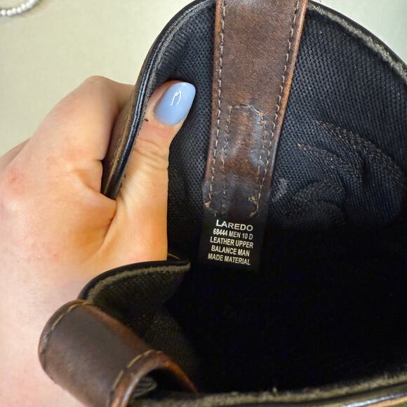 Men's Laredo Leather Upper Cowboy Boots 10 $140 retail - Picture 3 of 4